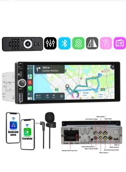 Single Din Car Stereo Wireless Apple CarPlay 6.9 touchscreen Bluetooth Radio SWC