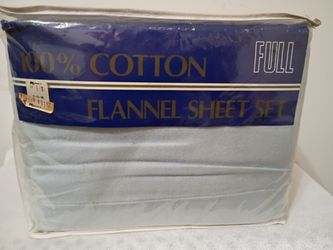 Vintage Baby Blue FULL SIZE 100% Cotton Flannel Sheet Set