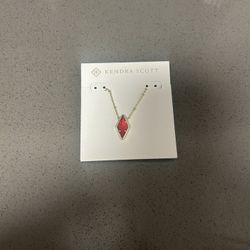NEW Red Stone /gold Chain Kendra Scott Necklace 