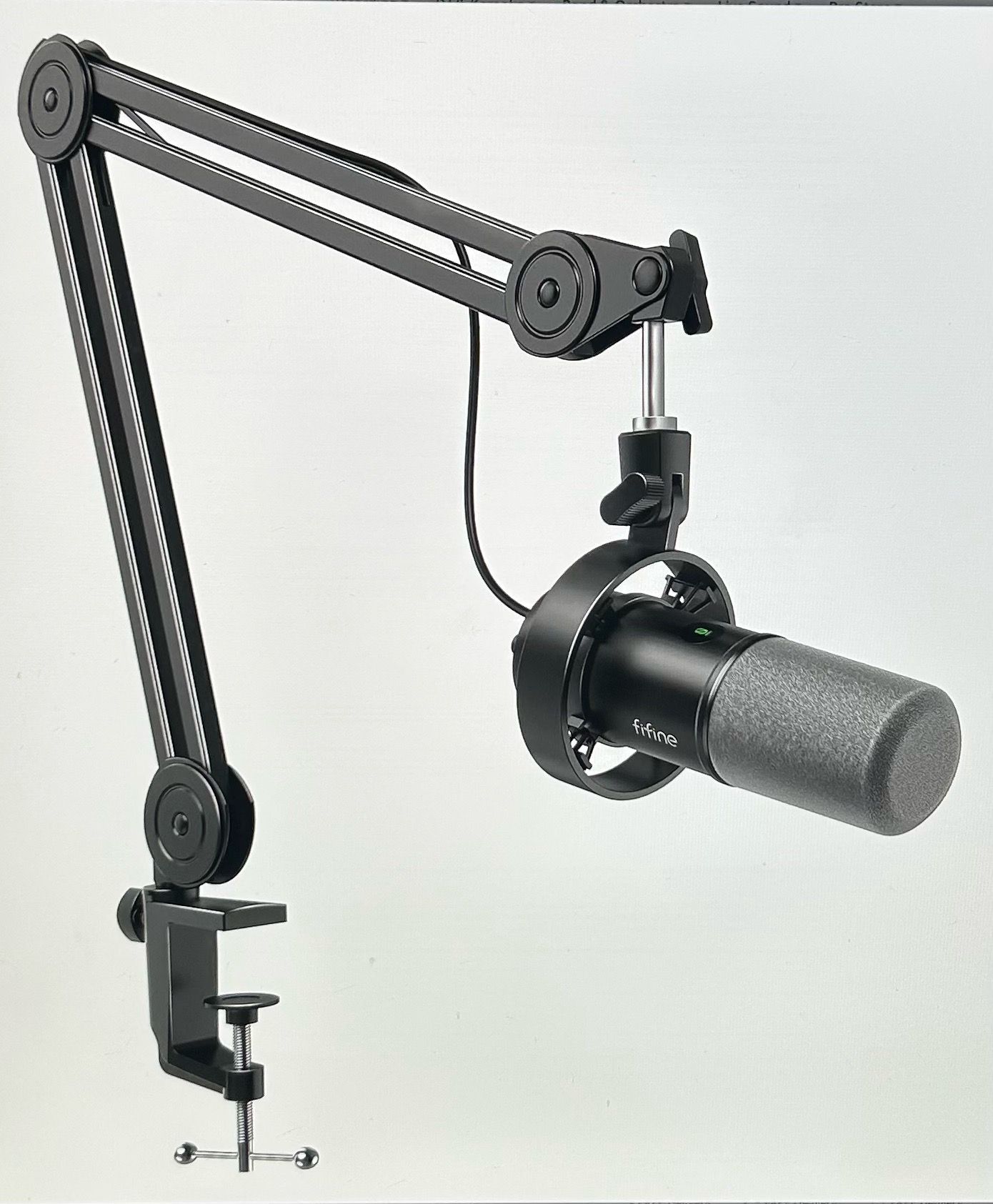 Fifine Dynamic Microphone Set With Boom Arm Stand