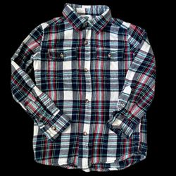 Old Navy Kids Plaid Long Sleeve Button Down Flannel Shirt, Size XS(5)