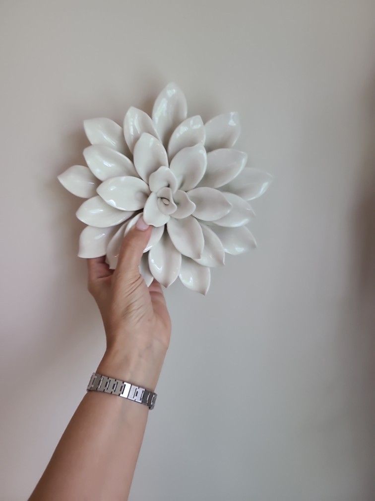 Wal Decor Set Of 3 Ceramic Flowers