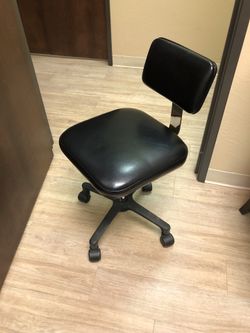 Stool with wheels and back