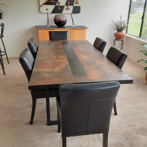 Slate Dining Table And 6 Chairs