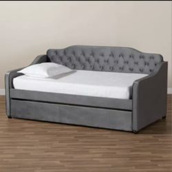 Gray Sofa Bed and Trundle Bed. Sofa Cama