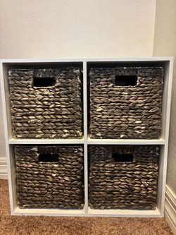 4 cube white storage organization