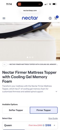 Nectar Mattress Topper Firm
