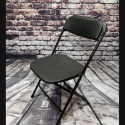 BLACK Foldable Party Office Event Chairs Black Metal Frame 