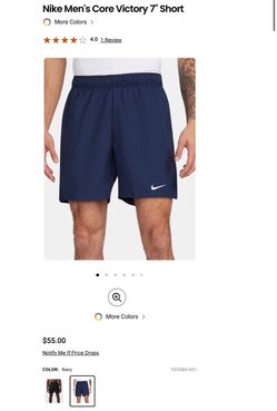 Nike tennis shorts standard fit 7” length
