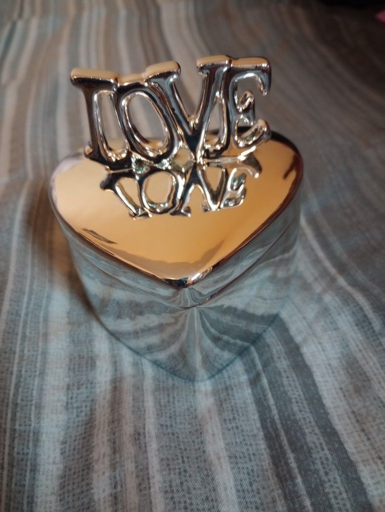 Mirror Heart-Shaped Jewelry Trinket 3x3.5"