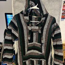  Mexican sweater with hoodie, jerga , Size S California Scene The west is the best   is super warm