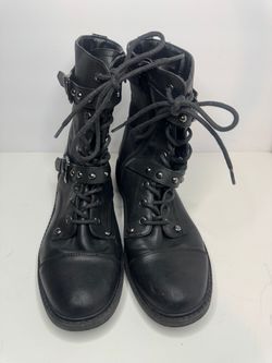 Guess Black Vegan Leather Side Zip Boots Womens Size 9 M
