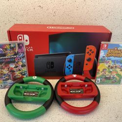 Nintendo Switch with Mario Cart & Animal Crossing 