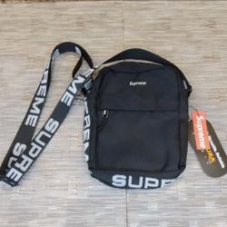 Supreme Logo Strap Black Shoulder Bag SS18 NWT