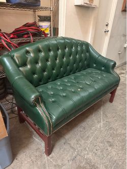 CLASSIC GREEN CHESTERFIELD-STYLE LOVESEAT  $225