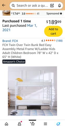 Brand new white bunk bed metal