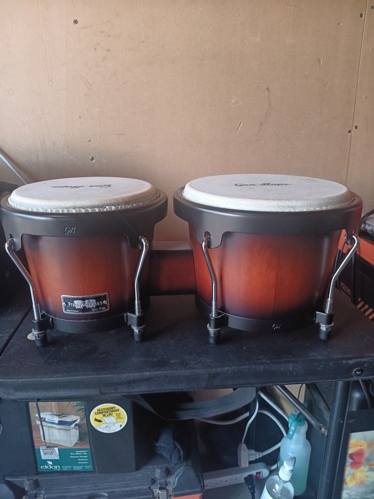 Gon Bops Fiesta Series Bongos 7" & 8.5" Drums Wood Percussion Made in Thailand