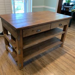 Rustic Kitchen Island (Seats Included)