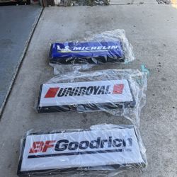 Bfgoodrich, Michelin (sold) and Uniroyal Tire Sign Dealer Two Sided Light Up Signs 36"X12"X6" 