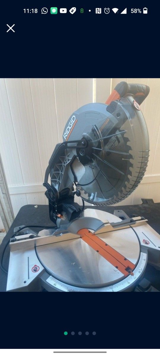 Ridgid 12" Corded Dual Bevel Miter Saw With LED Cutline Indicator MISSING BOTH FENCES