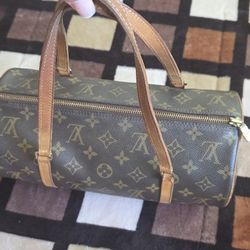 LOUIS VUITTON Papillon 26 Handbag Monogram Canvas Brown Barrel Authentic