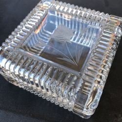 Glass Trinket Box 4” X 4” X2” High