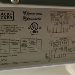 Black & Decker Washer/Dryer Portable