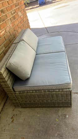 Outdoor wicker loveseat