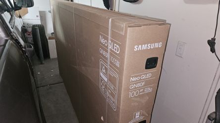 100 Inch Neo QLED Samsung QN80F Smart TV 4K UHD with 120 Hz refresh rate. Brand new factory sealed.