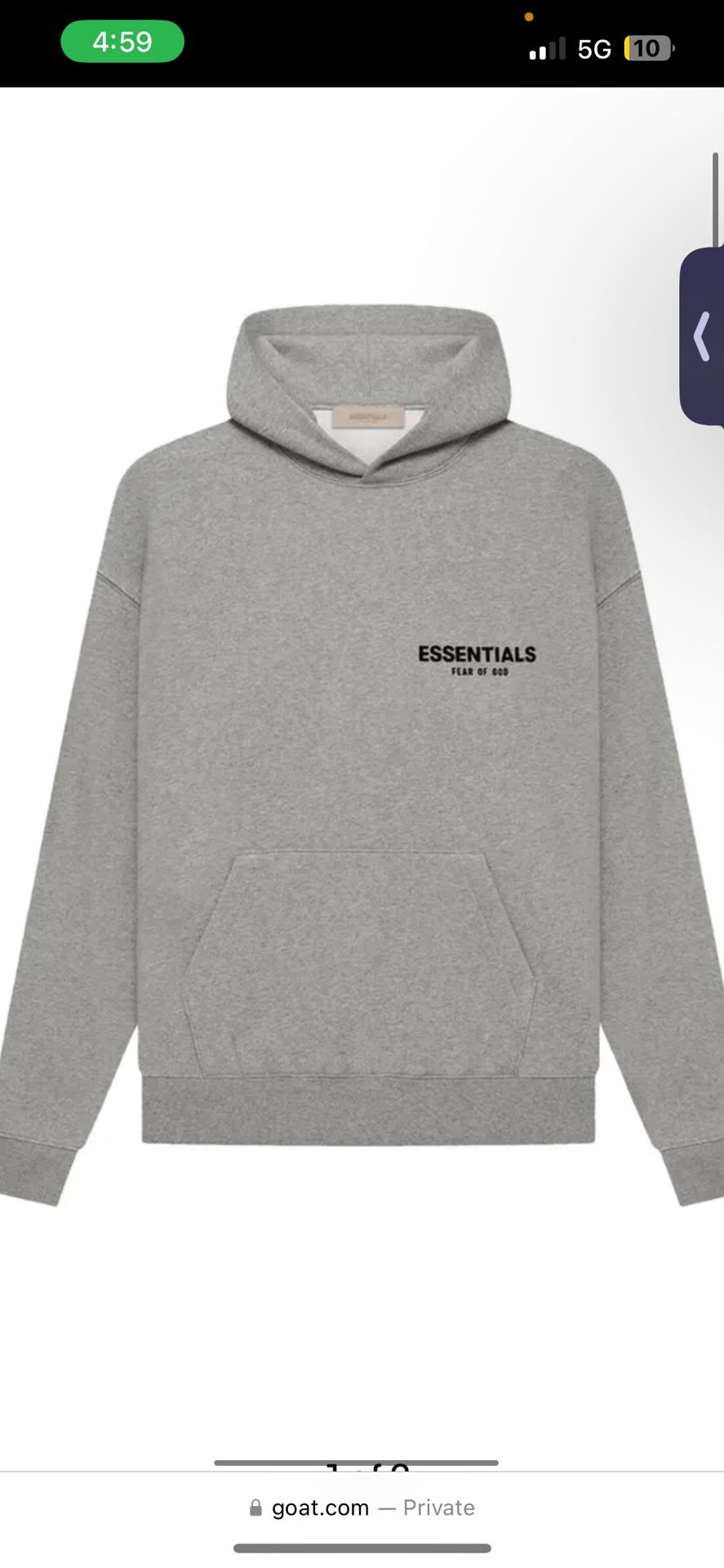 authentic essentials hoodies with tags