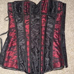 shirley hollywood, black and red corset, size medium