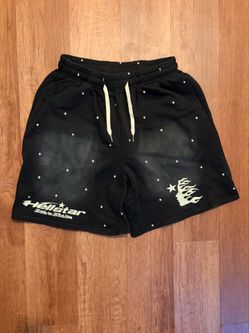 Black and white hellstar shorts size medium