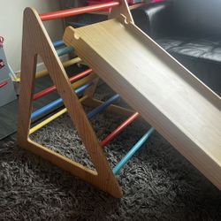 Wooden Jungle Gym with Slide
