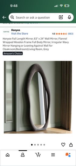 $70 Grey Mirror Full Length Mirror 63x24