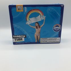 High Five Rainbow Tube Pool Float NWB