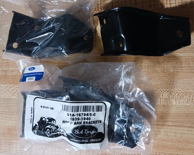 4 NEW, INDIVIDUAL 1967 CORVETTE STINGRAY HOOD SUPPORT REINFORCEMENTS, SELLS FOR $19.99-$20.99 EACH