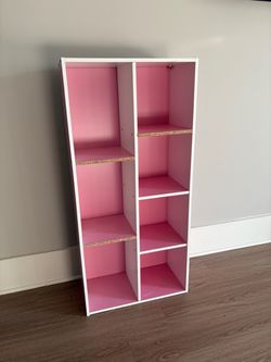 Pink & White 6-Cube Storage Shelf
