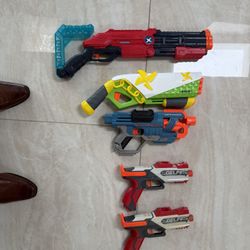 3 Nerf Guns And 2 Orbeez Gunz