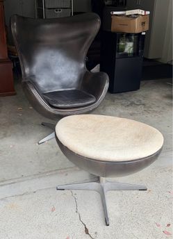 RH Copenhagen Egg Chair & Ottoman (dark brown)