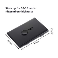 Slide Out Business Card Holder Case Stainless Steel, Black