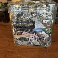 Jewelry Jar Parts Crafts Mystery Jewels (O)