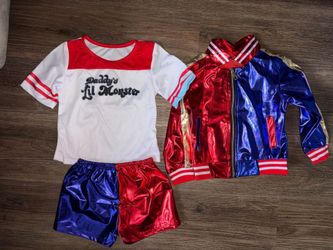 Girls Costume Set Suicide Squad Harley Quinn Kids Cosplay