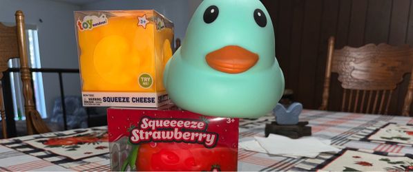Squeeze Toy Bundle – Duck, Cheese, Strawberry