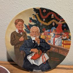 Norman Rockwell 1981 Christmas "Grandpop And Me" Collectors plate 