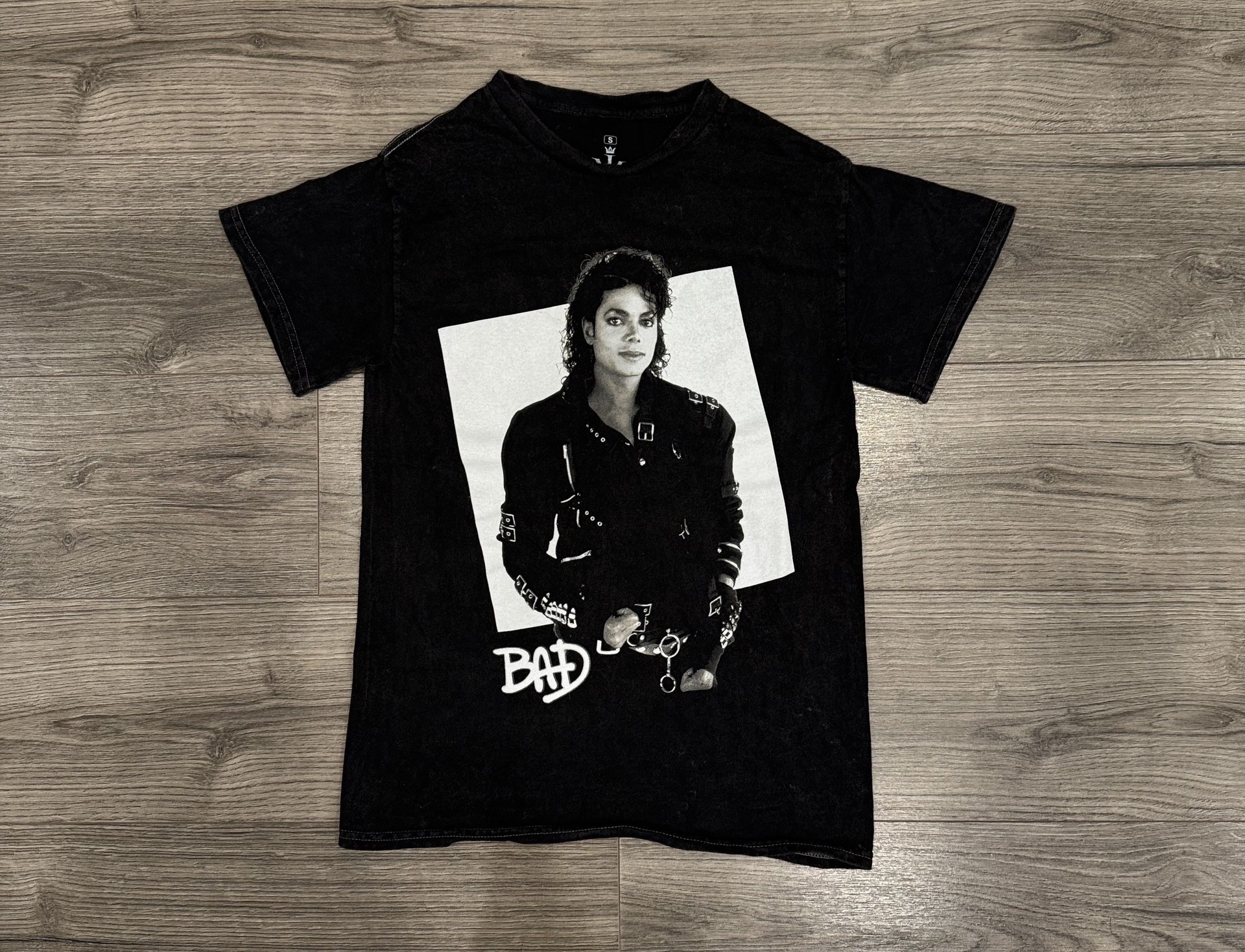 Ripple Junction Michael Jackson Bad Band Black Distressed Wash Tee Shirt Men’s Size Small