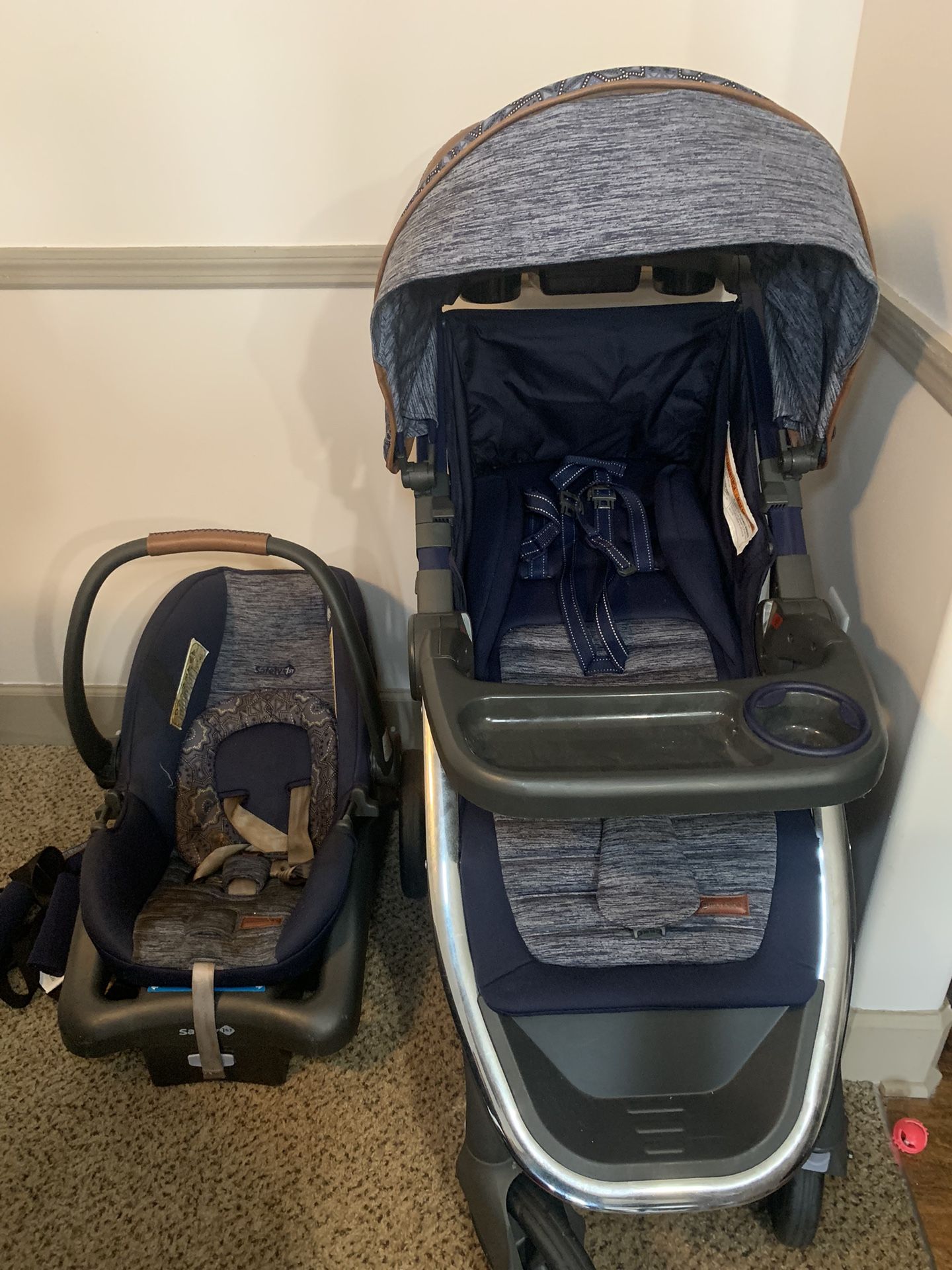 Monbebe Dash Travel System Stroller and Infant Car Seat, Boho