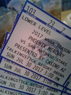 Mercury vs San Antonio Stars Sun. June 30 3:00 pm. $10