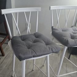 White Metal Bar Stools