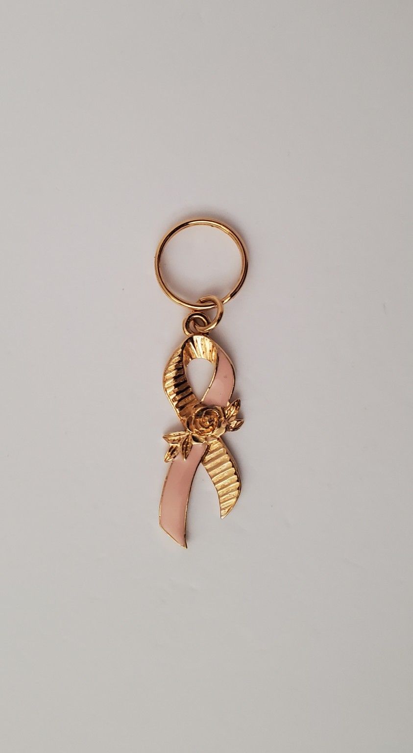Avon Pink Ribbon Key Ring Breast Cancer Awareness Keychain