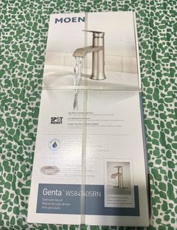 Moen WS84760SRN Genta Single-Handle Bathroom Faucet - Spot Resist Brushed Nickel
